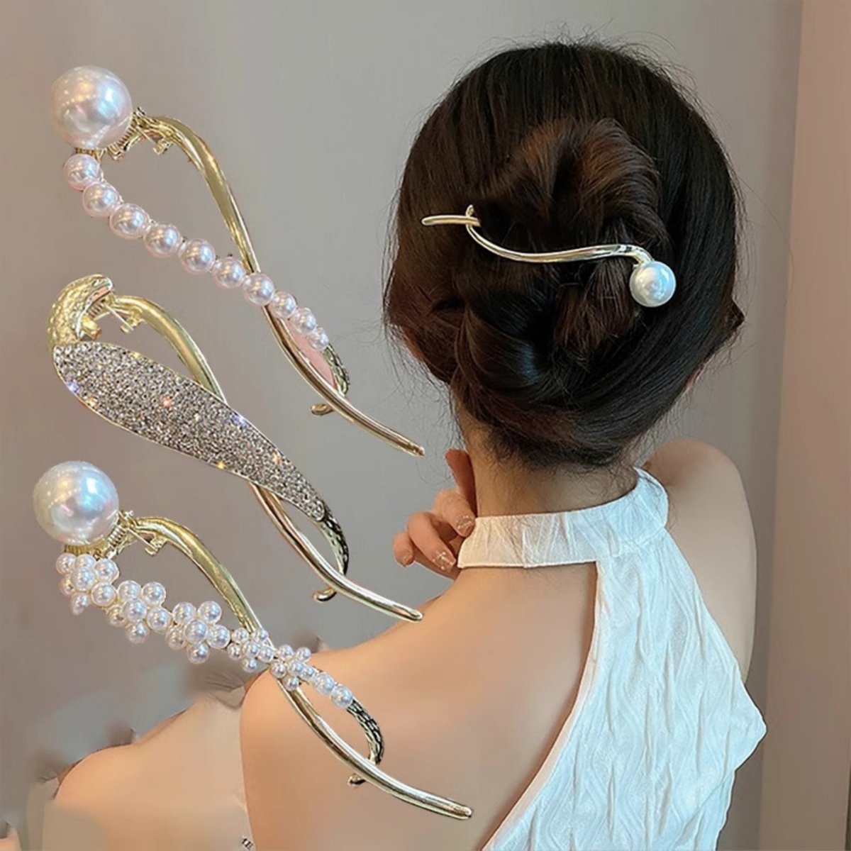 Korean Lifestyle & Kids Boutique Photos - Elegante fermaglio per capelli con perle